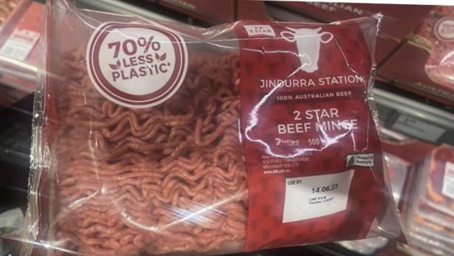 Switching from tray packaging for mince is expected to cut down 70 per cent of plastic for the food. Photo: ALDI