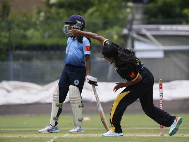 Keya Patel bowling for Blacktown. Picture Warren Gannon Photography