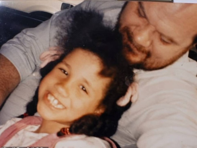 Meghan as a child with her father, Thomas Markle.