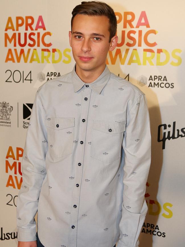 APRA winner ... Harley Streten aka Flume arrives at the APRA Awards. Picture: Chris Hyde/Getty Images