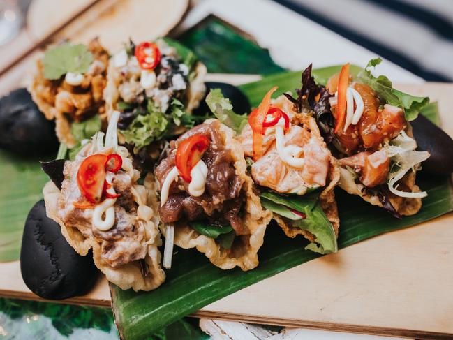 Aloha Bar and Dining, Broadbeach - tacos in crispy wonton style