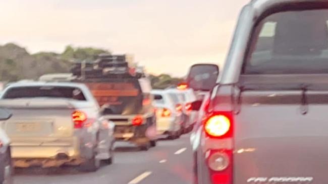 City-bound commuters saw major delays on the Southern Expressway on Tuesday morning. Picture: Cindy Pollard