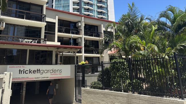 The Trickett Gardens Holiday Inn on Trickett St, Surfers Paradise on January 29, 2025. Photo: Jacklyn O'Brien.