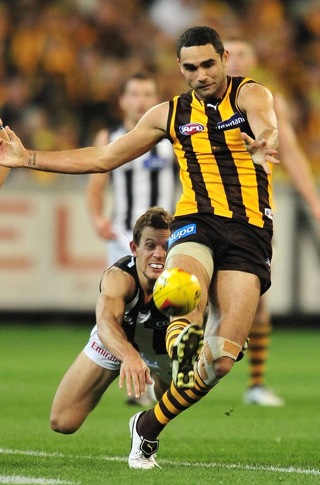 Shaun Burgoyne in action at the 2011 Preliminary Final with Hawthorn. Picture: Supplied