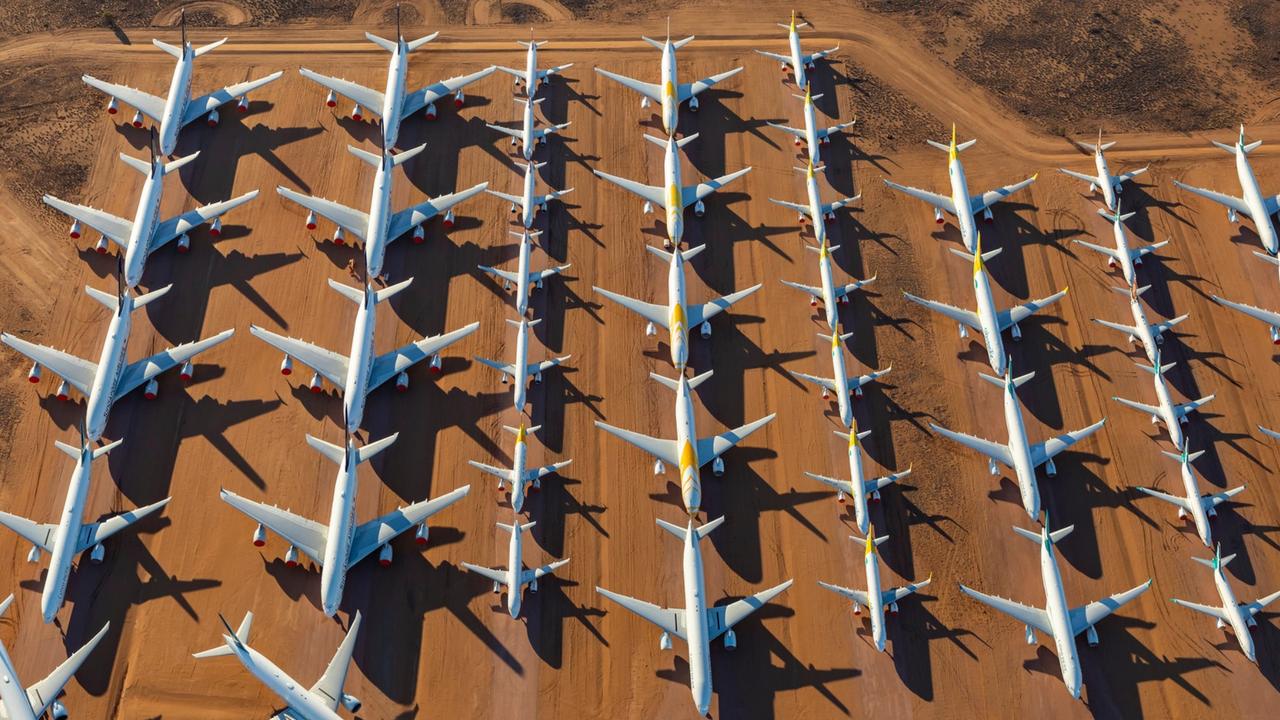 A Cathay Pacific aircraft at the facility. Picture: Seth Jaworski