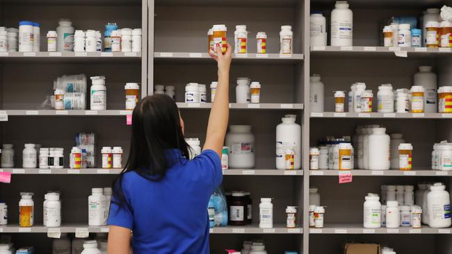 The Australian Medical Association has also called for more “innovative models” for dispensing medicine to be considered including placing pharmacies in supermarkets, rolling out medication vending machines and allowing pharmacists to lift the $1 discount on PBS patient co-payment amounts. Picture: George Frey/Getty Images/AFP