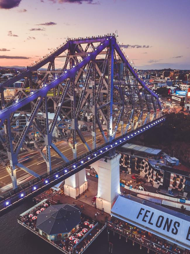 Howard Smith Wharves comes to life at sunset. Picture: Queensland Events and tourism