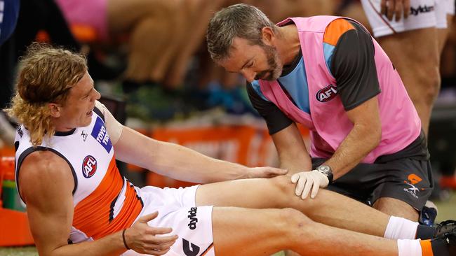 Kennedy suffered the serious knee injury during a round seven match against St Kilda. He missed the rest of the season. Picture: Adam Trafford/AFL Media/Getty Images