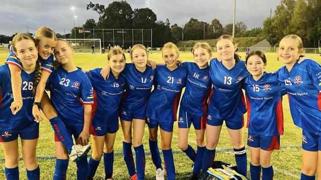 Robina City's junior and senior players trained together to celebrate Female Football Week.