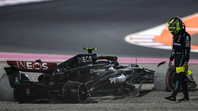 Hamilton was done after one corner. (Photo by Giuseppe CACACE / AFP)