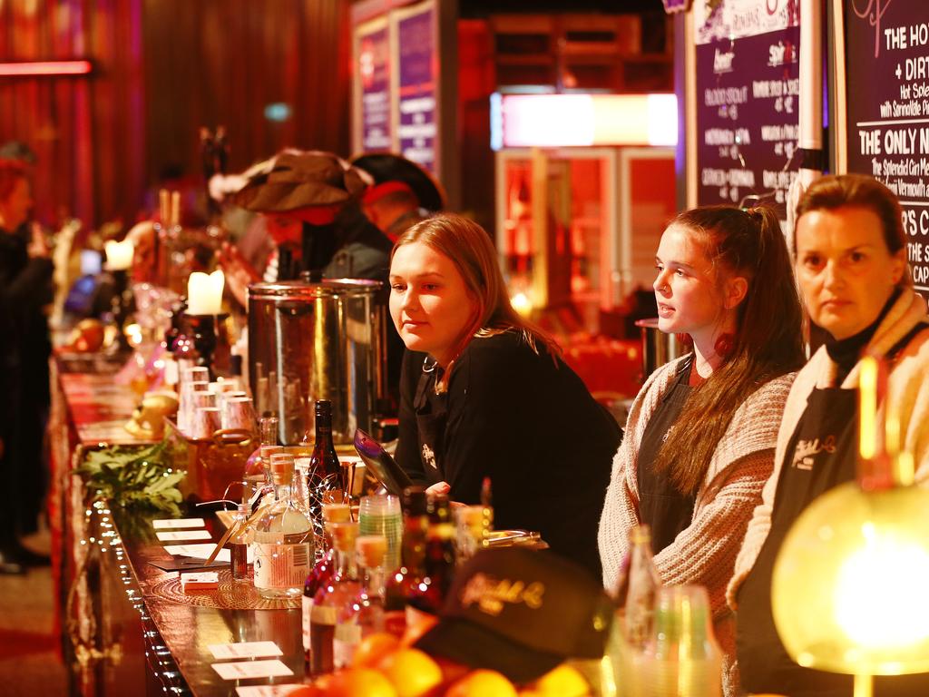 The final night of Dark MOFO Winter Feast saw large crowds putting stall holders under the pump. Picture: MATT THOMPSON