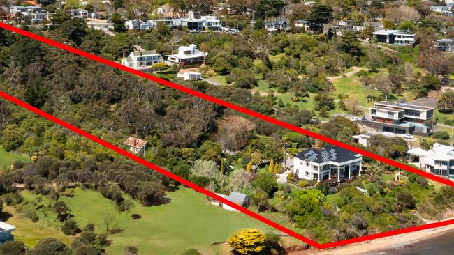 The 1.595ha property is one of the largest with beach access between Frankston and Melbourne’s CBD.