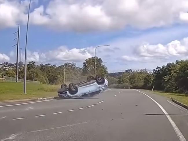 The driver, an elderly man, was reportedly injured with investigations ongoing into the crash. Picture: Dash Cam Owners Australia