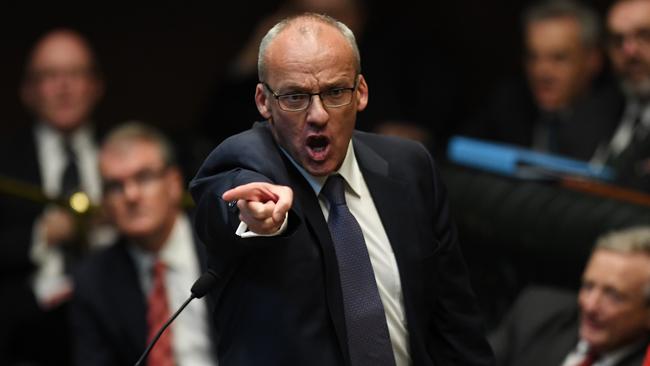 NSW Opposition Leader Luke Foley during question time in Sydney yesterday. Picture: AAP.