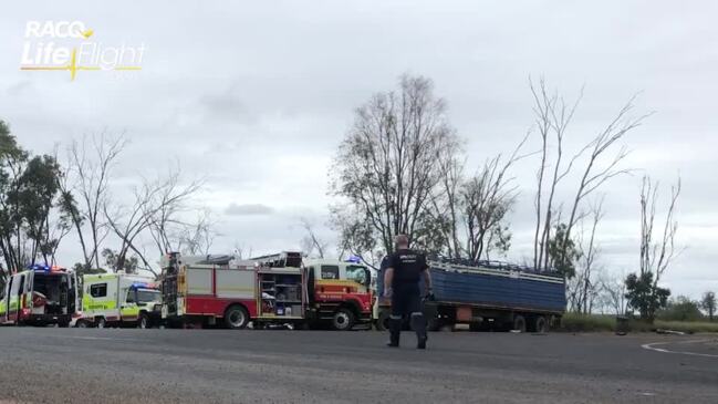 Man flown to hospital after Moonie Hwy truck crash