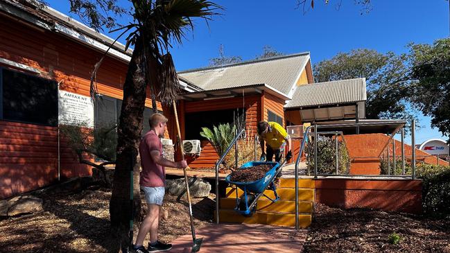 The USAF boys devoted their time and energy to refurbishing the Information Visitor Centre. Picture: Supplied.