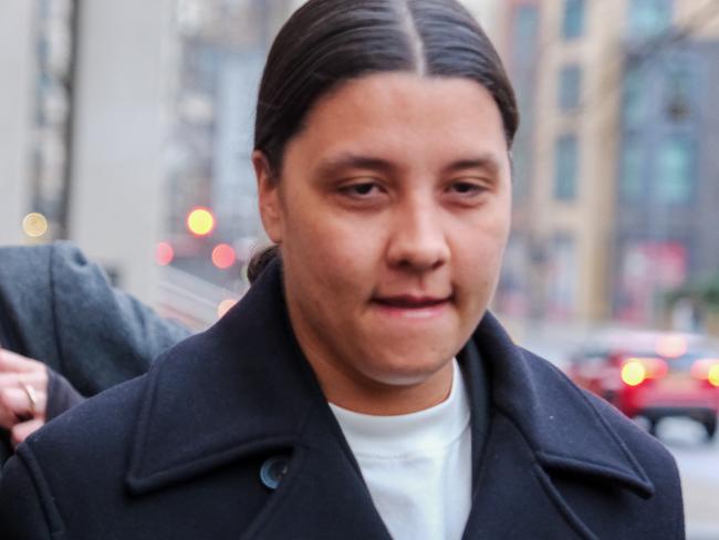 Matilda captain and star Chelsea footballer Sam Kerr at Kingston Crown Court on January 14, 2025. Photo: Jacquelin Magnay