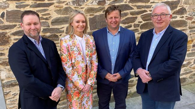 Thoroughbred Racing South Australia CEO Nick Redin, Oakbank Racing Club Chair Arabella Branson, Shane Collins - CEO of Oakbank, Gawler and Barossa Racing clubs, and Gawler and Barossa Racing Club Chair, John Hatch.