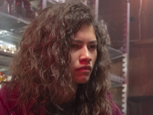 Zendaya in a scene from Euphoria.