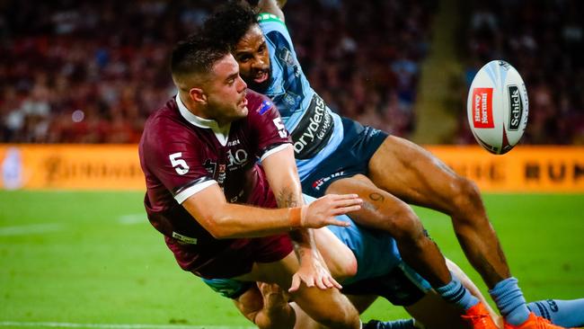 Corey Allan played in the 2020 series decider for the Maroons. Picture: Patrick Hamilton/AFP