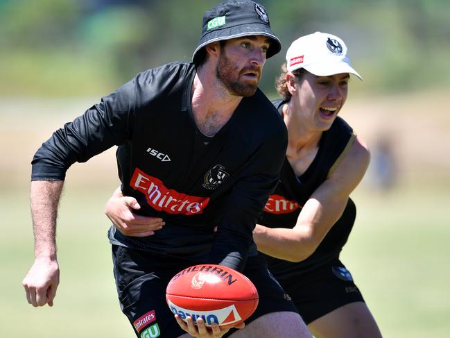 Tyson Goldsack works hard in the Queensland sun.