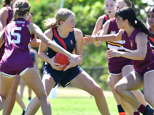 QGSSSA Senior Girls Australian FootballSaturday February 11, 2023. Picture, John Gass