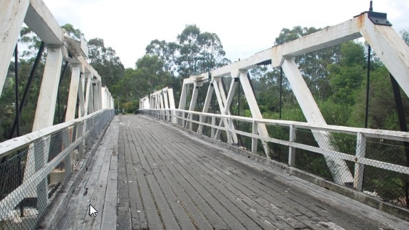 The historic bridge has gone up in flames. Picture: Heritage Council Victoria