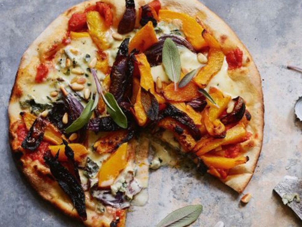 Blue cheese and roast pumpkin pizza.