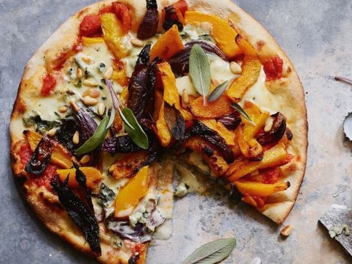 Blue cheese and roast pumpkin pizza.