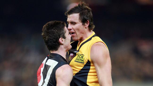 Essendon v Richmond. MCG. Dreamtime at the 'G. Matthew Richardson and Kyle Reimers.