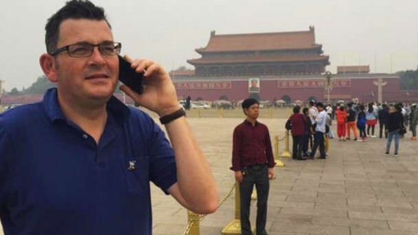 Australian MP Daniel Andrews in Tiananmen Square, China. Picture: Twitter