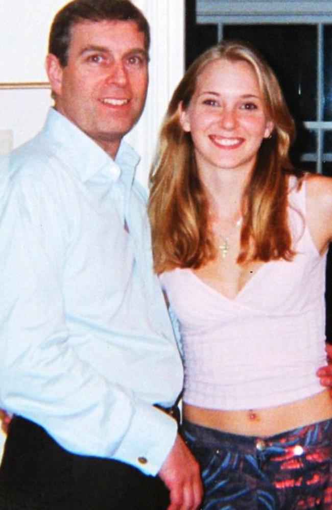 Prince Andrew and Virginia Roberts, 17, Ghislaine Maxwell’s townhouse in London in 2001. Picture: US District Court Southern District of Florida