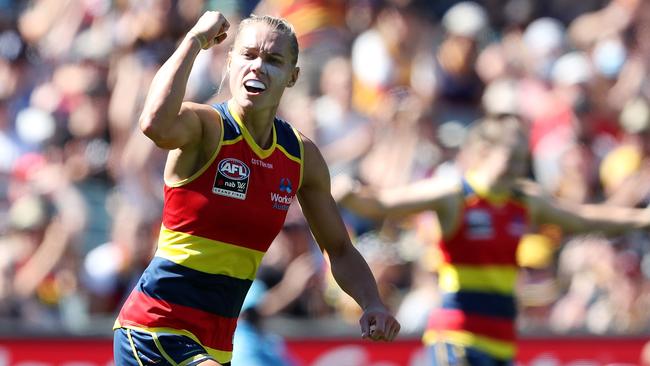 Phillips was the most dominant player in the AFLW at Adelaide. (Photo by Sarah Reed/AFL Photos via Getty Images)