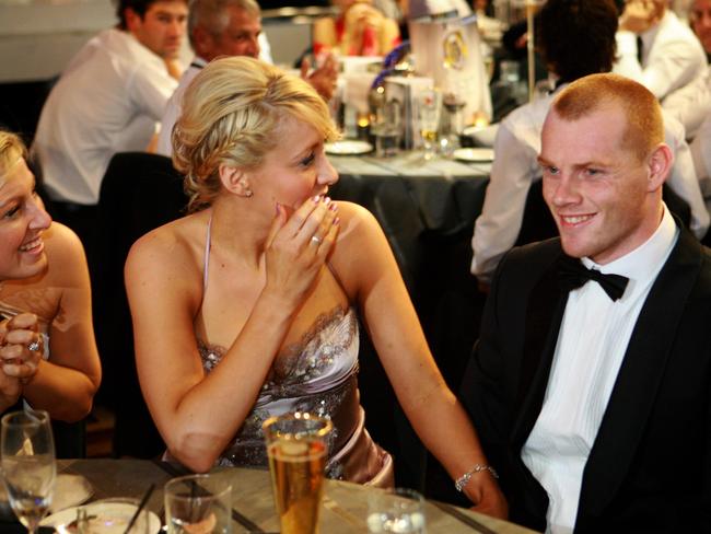 Adam Cooney and now-wife Haylea MacCann at the 2008 Brownlow.