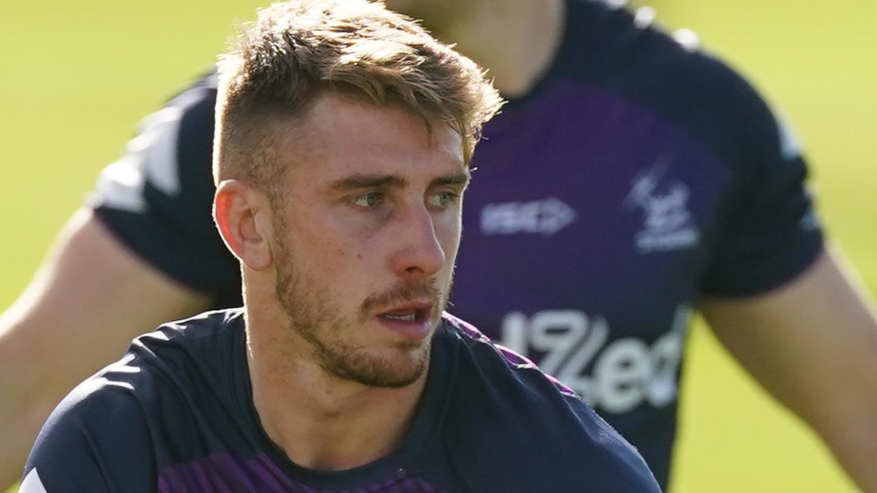 Paul Momirovski at a Melbourne Storm NRL training session last season.