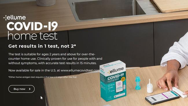 An ad for an Ellume at-home Covid test.