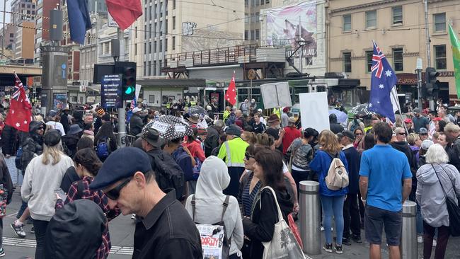 So-called ‘freedom’ protesters blocked city traffic. Picture: Supplied