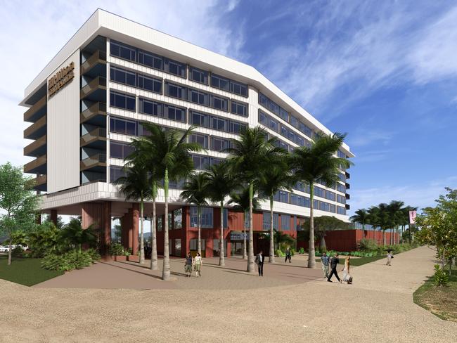 Exterior render of the Hilton Garden Inn Townsville. Picture: HHNQ.