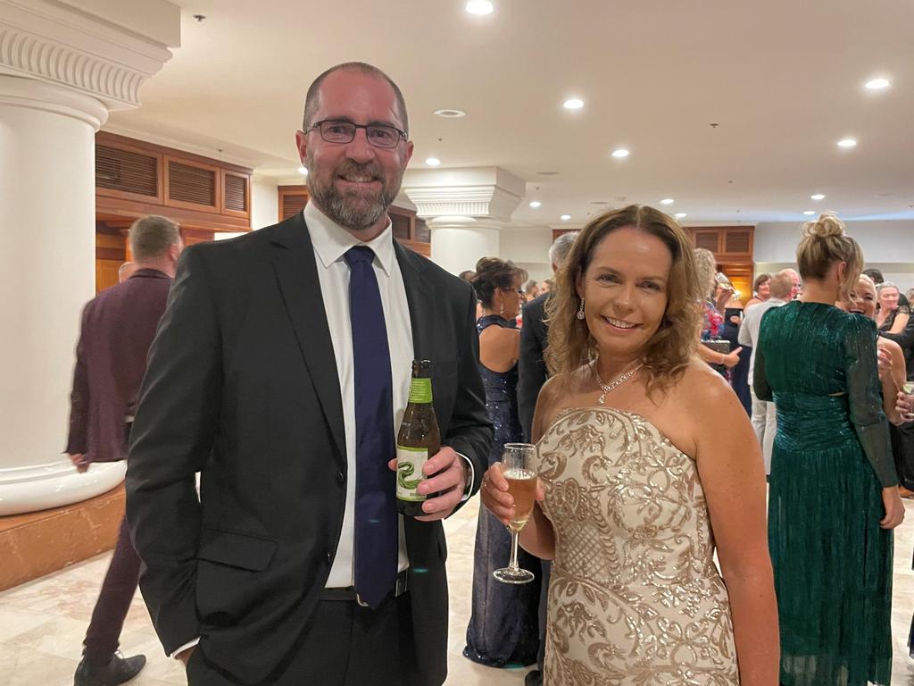 Matt Hogan and Karen Chapman at the 25th anniversary of the Far North Queensland Hospital Foundation Ball at Pullman Cairns. Picture: Yashee Sharma