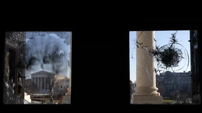 The U.S. Supreme Court is seen through a damaged entrance of the U.S. Capitol on Jan. 7, 2021. Picture: Alex Wong/Getty Images