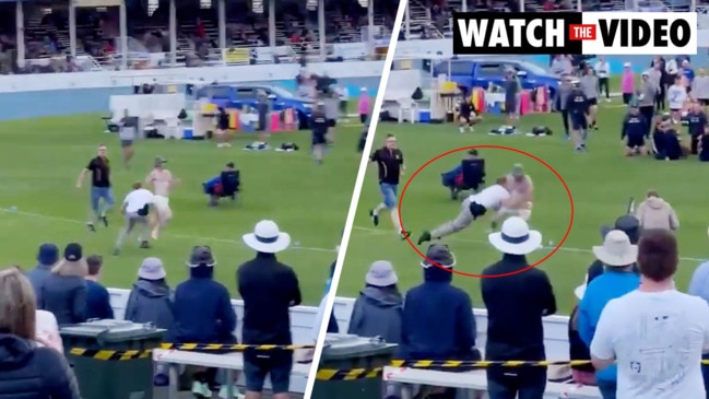 Streaker gets tackled at Burnie Christmas Carnival