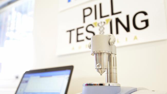 A pill testing machine is seen during a briefing with medical practitioners responsible for the recent pill testing trial in the ACT. Picture: AAP Image/Jeremy Piper