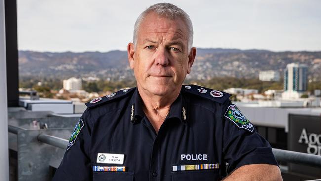 SA Weekend shoot with South Australia Police Commissioner Grant Stevens, on May 15th, 2022, in his Angas Street Office, in Adelaide.Picture: Tom Huntley