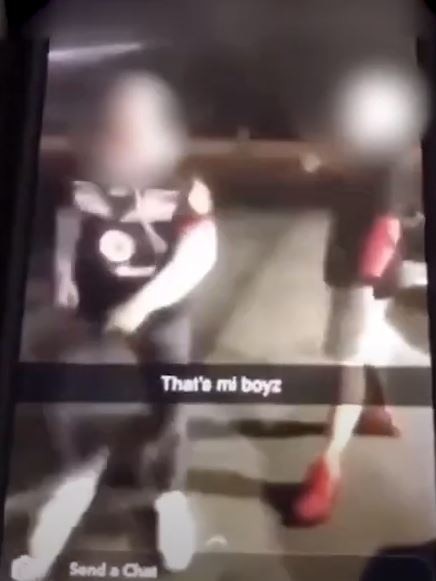 A screen grab of a video allegedly featuring men who subjected Penrith's Brent Naden to vile racial abuse. Picture: Supplied.