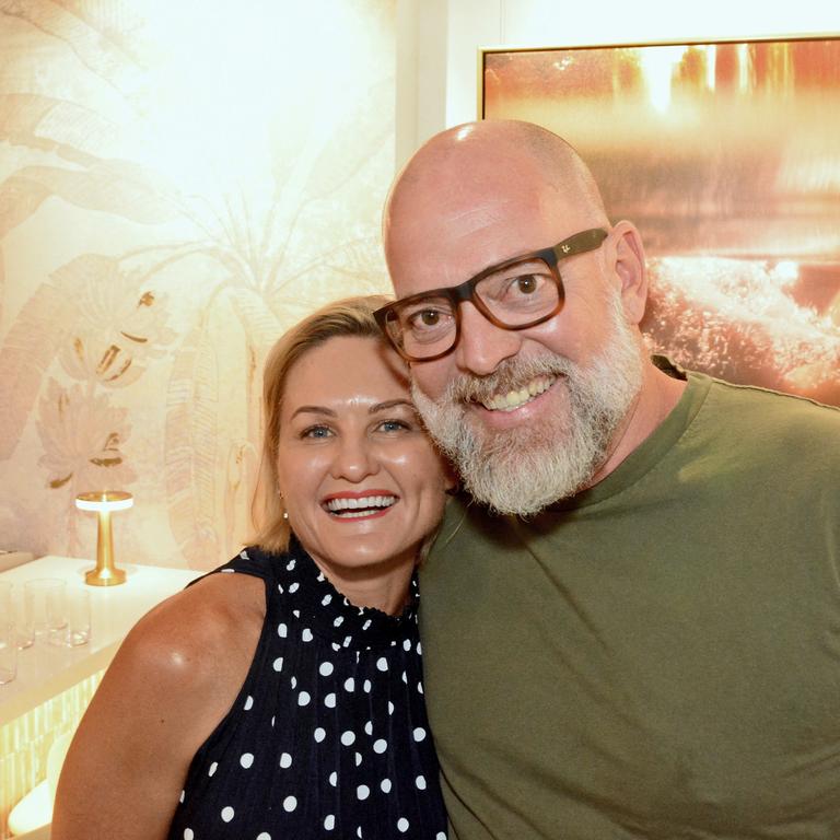 Belinda Norton and Archie Cox at the opening of FINEPRINTCO Luxury Art Bar at The Brickworks, Southport. Picture: Regina King