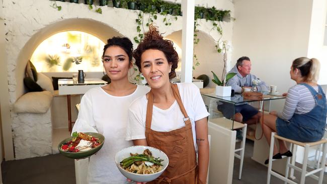 The Milkman's Daughter. Morgan Walsh’s (Bonita, Fufu, Poke Poke) new plant-based restaurant in the Mermaid Beach shop once home to Vintage Espresso. Photo of Mary Steel (L) and Morgan Walsh. Photo by Richard Gosling