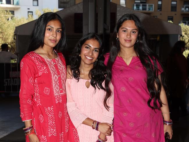 Naija khanna, Catherine jolly and Yashvi patel at the Melbourne Diwali Festival held at Marvel Stadium on October 26th, 2024Picture: Brendan Beckett