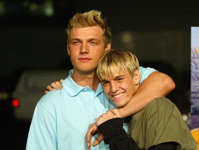 Aaron Carter with older brother Nick. Picture: Frazer Harrison/Getty Images