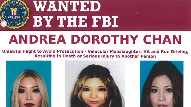 Andrea Dorothy Chan Reyes’ FBI wanted poster. Picture: FBI