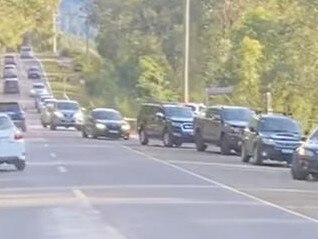 Police were directing traffic and turning cars on their way to the Redwood Forest back after the State Government closed the park. Picture: Cooper Murray